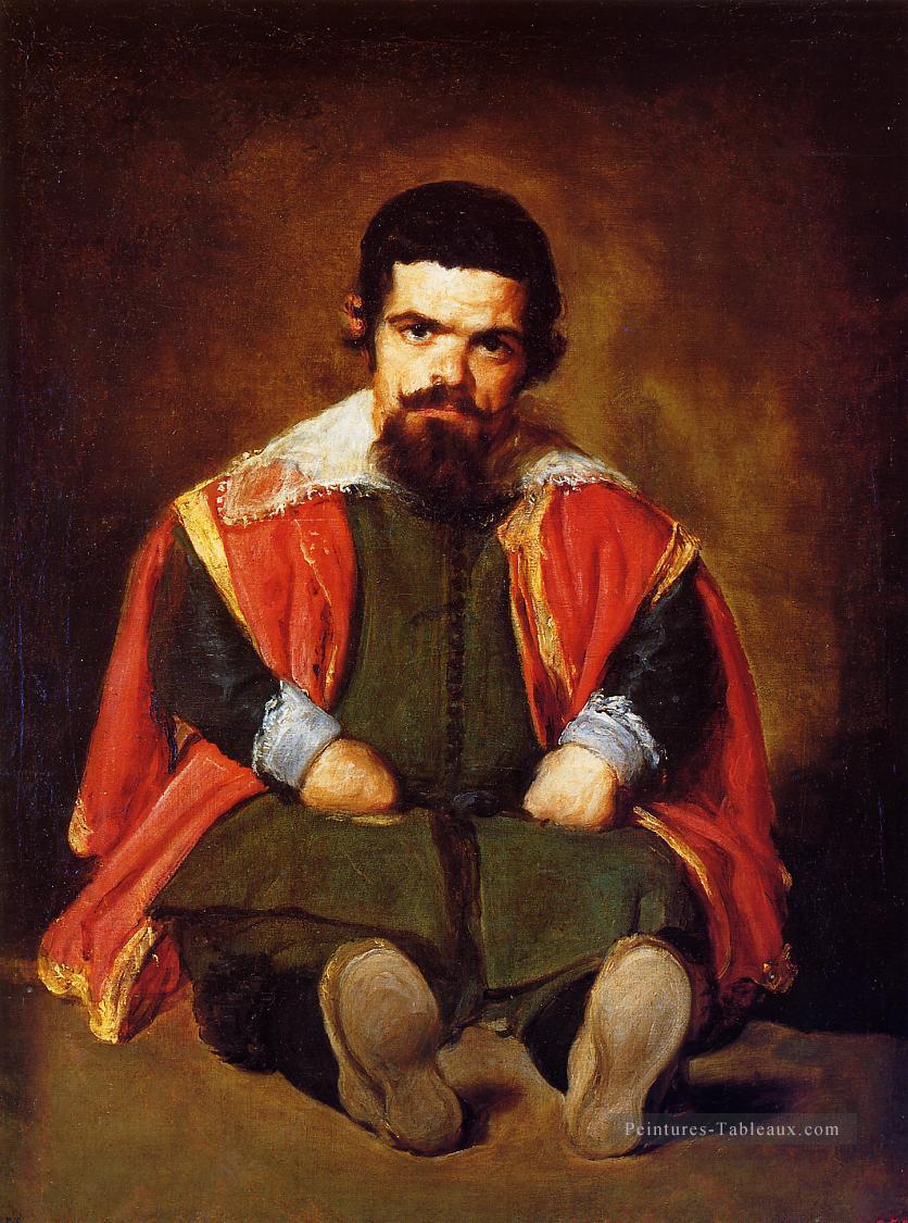 Un nain assis sur le sol portrait Diego Velázquez Peintures à l'huile